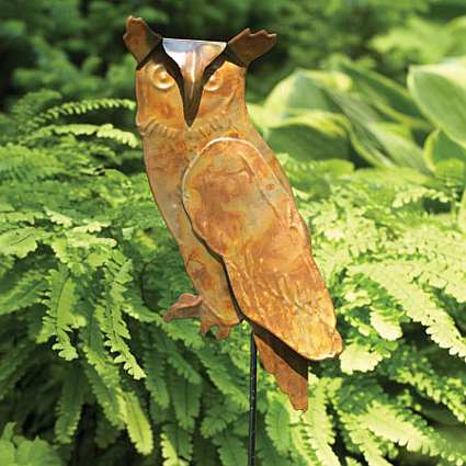 Garden Stores on Flamed Copper Owl Sculpture Garden Stake  Owl Garden Sculptures