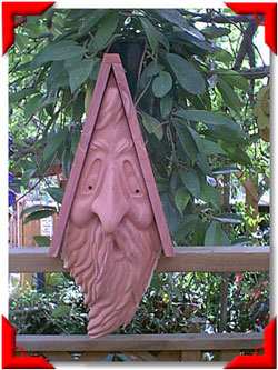 Carved Cedar Large Spirit "Father Time" Bird House