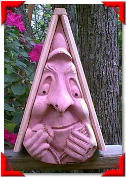 Carved Cedar Baseball Player Bird House