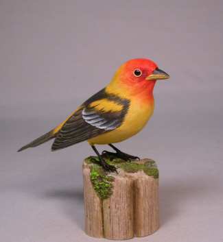 Carved Western Tanager