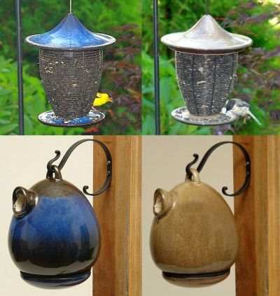 Alcyon Bird Feeder & Bird Home Combo Set of 4
