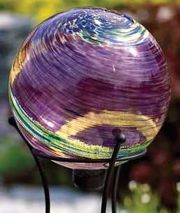 Illuminarie 10" Gazing Globe Plum Swirl