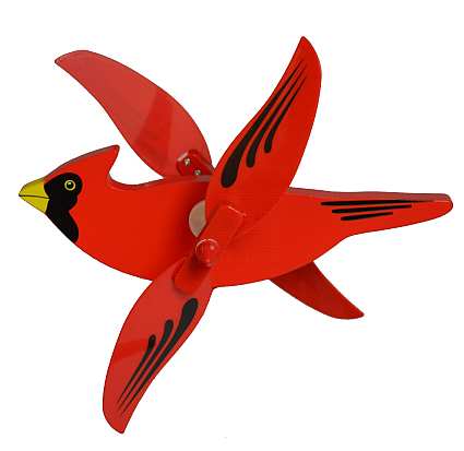 Cardinal Whirligig Wind Spinner Small, Quality Garden Wind Spinners at