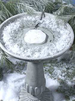 The "Heated Rock" Bird Bath De-icer