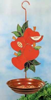 Apples Stained Glass Bird Feeder