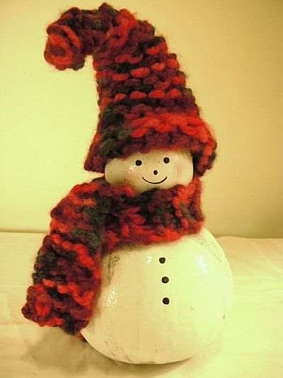 Seasonal Sparkle Snowman Gourd Statuary