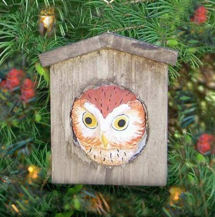 Audubon Songbird Ornament Owl Birdhouse