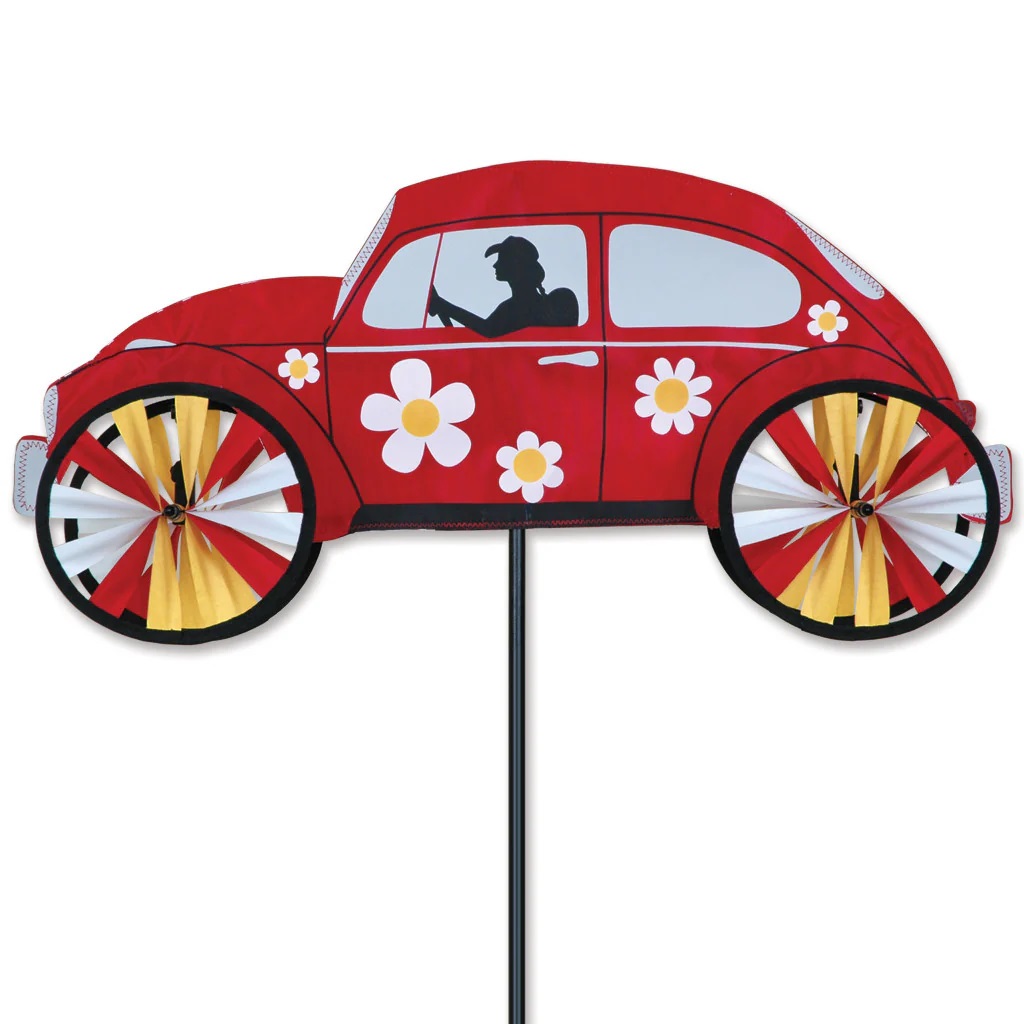 VW Hippie Mobile Garden Spinner Red 22