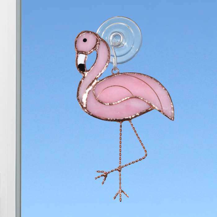 Stained Glass Suncatcher Flamingo