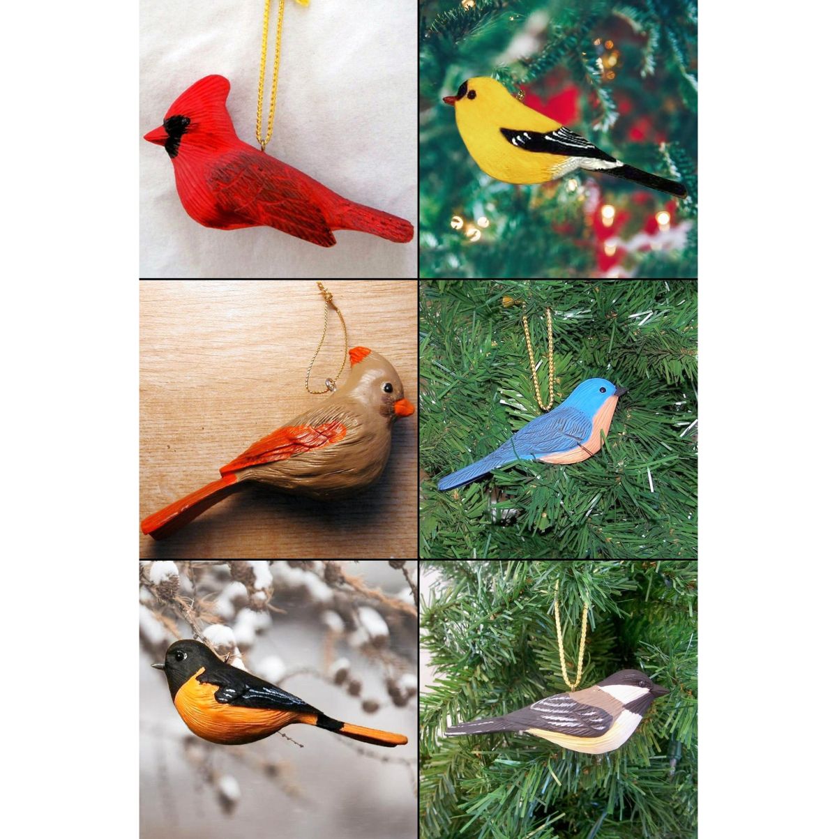 Audubon Songbird Ornament Collection Gift Set of 6
