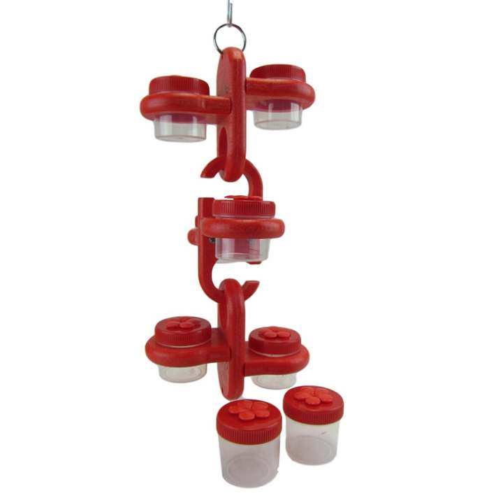 Triple Link Dots Hummingbird Feeder Red/Red
