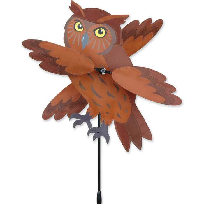 Brown Owl Whirligig Wind Spinner Small