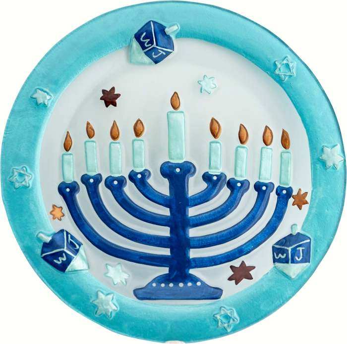 Hanukkah Menorah Platter Round 11.75