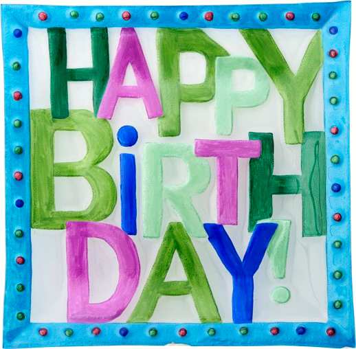 Happy Birthday Platter Square 11.75