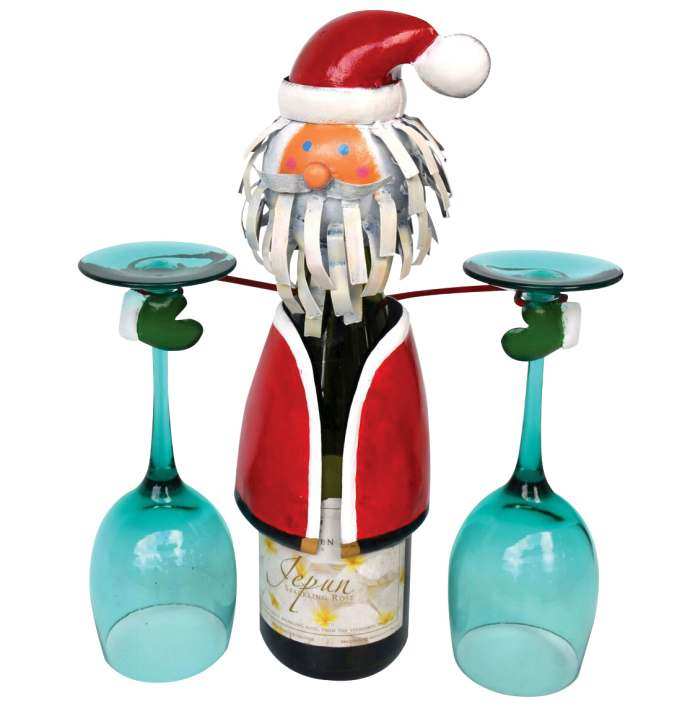 Wine Bottle and Glass Holder Santa