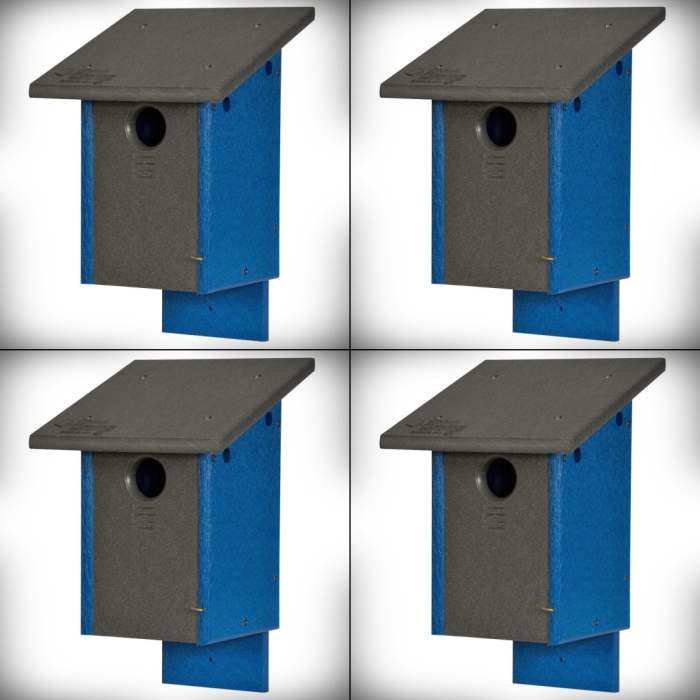 Amish Recycled Poly Classic Bluebird House 4/Pack