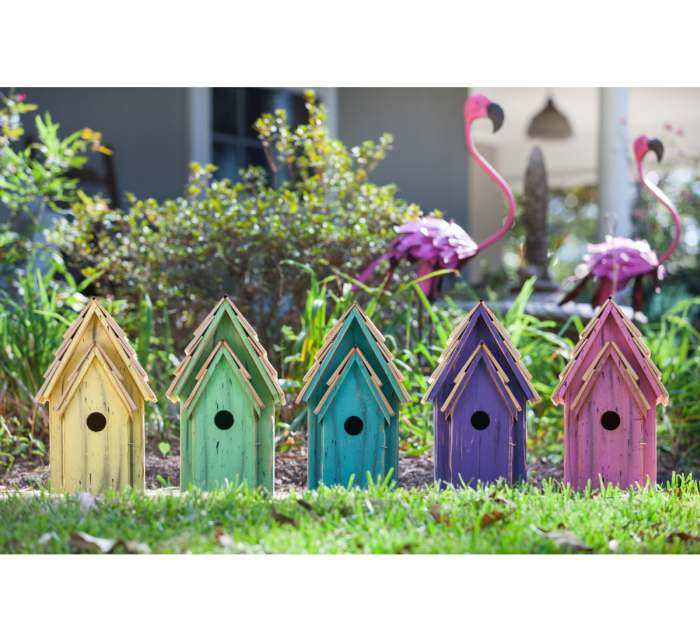 Bluebird Brights Bird House Collection Set of 5