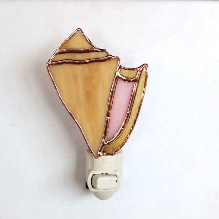 Stained Glass Nightlight Conch Shell