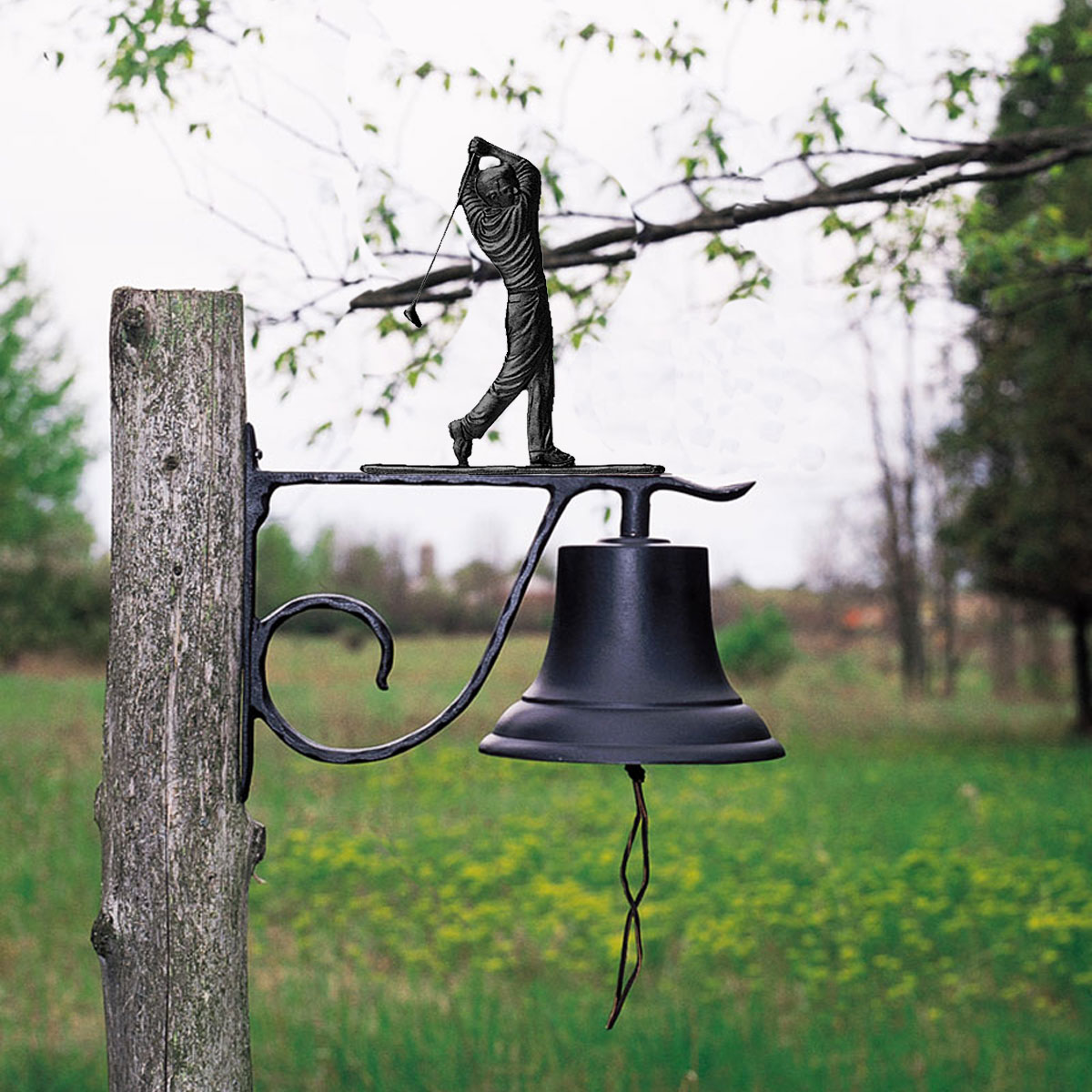 Country Bell Large with Golfer Black