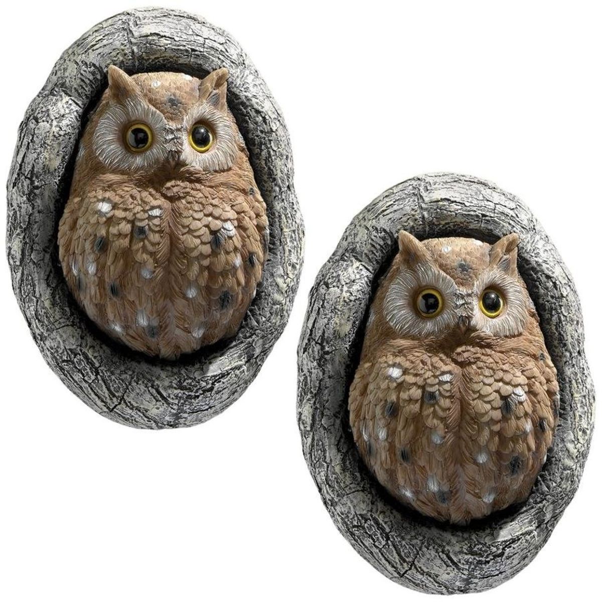 Octavius Knothole Owl Tree Sculpture Set of 2