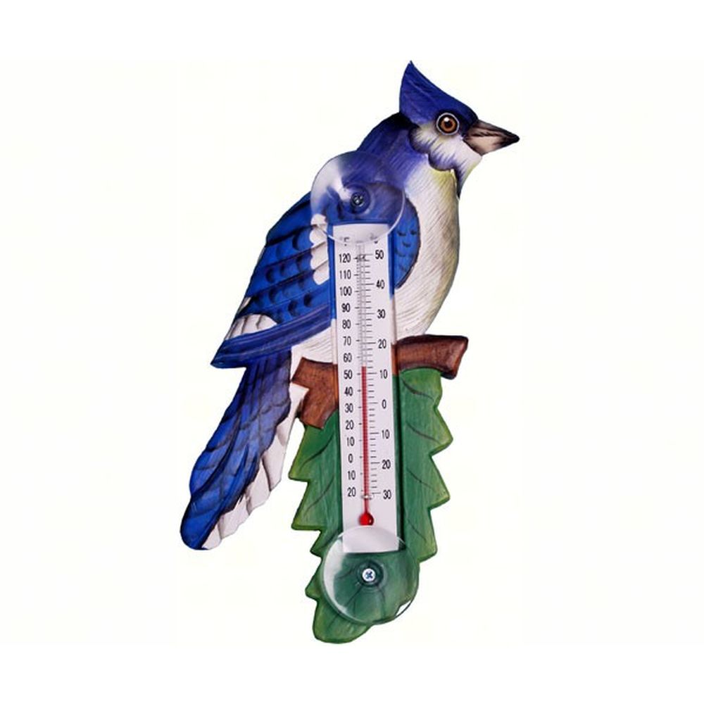 Window Thermometer Blue Jay Small