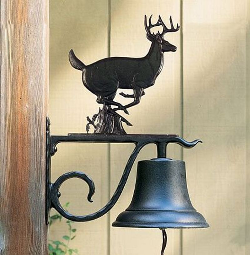 Country Bell Large with Whitetail Deer Black