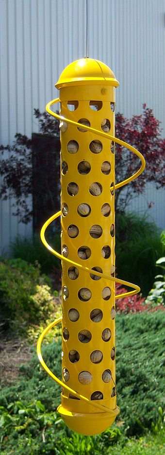 Bird Quest Spiral Whole Peanut Feeders Yellow