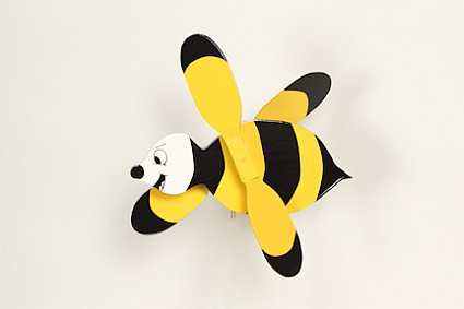 Classic Bumble Bee Whirligig, Colorful Handcrafted Wooden Whirligigs 