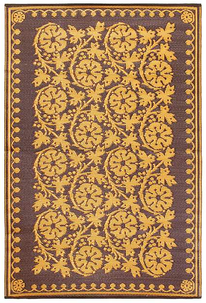Cinquefoil Design Woven Floor Mat 4'x6' Cinnamon