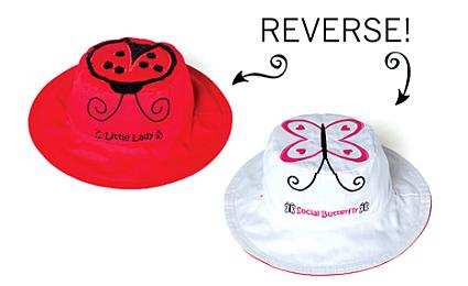Luvali Reversible Kids' Sun Hats Ladybug/Butterfly