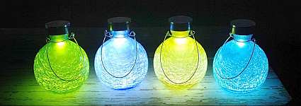 Solar Crackled Glass Goblet Lantern available in 4 colors!
