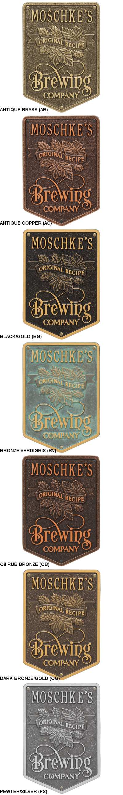 Original Recipe Brewing Company Personalized Beer Plaque