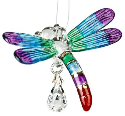 Fantasy Glass Suncatcher Dragonfly Summer Rainbow