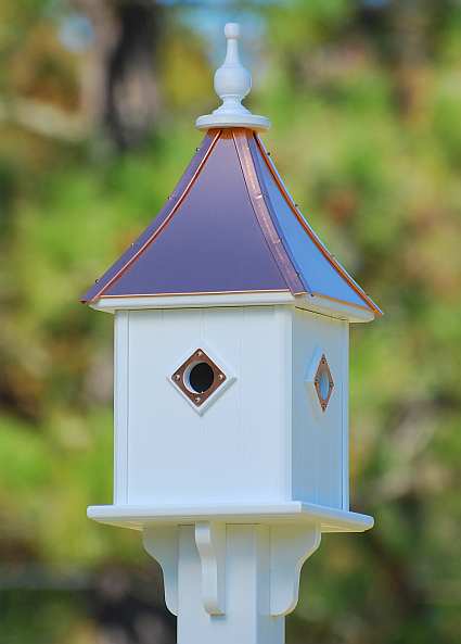 Fancy Home Bright Copper Roof 10 Inch Four Compartment Square Bluebird ...