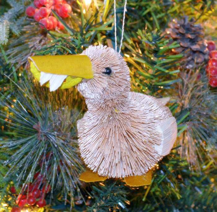 Brushart Bristle Brush Bird Ornament Pelican