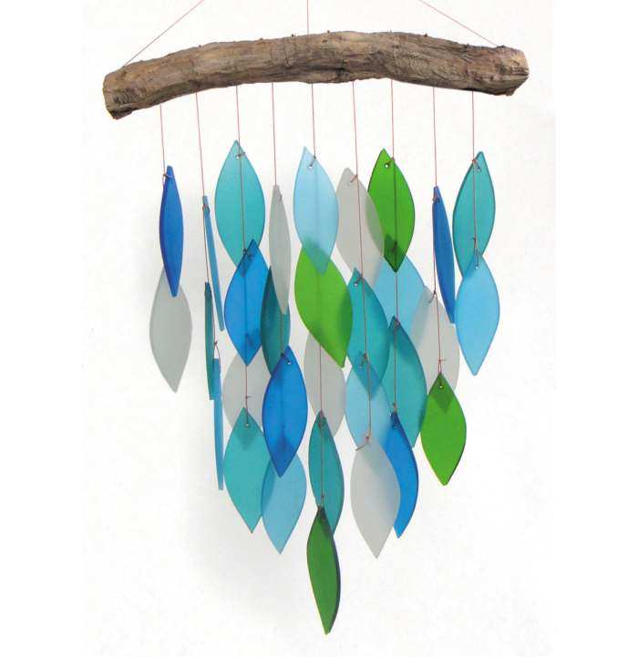 MARE Sea Glass Wind Chime, Mobile, Chime, Driftwood, Suncatcher