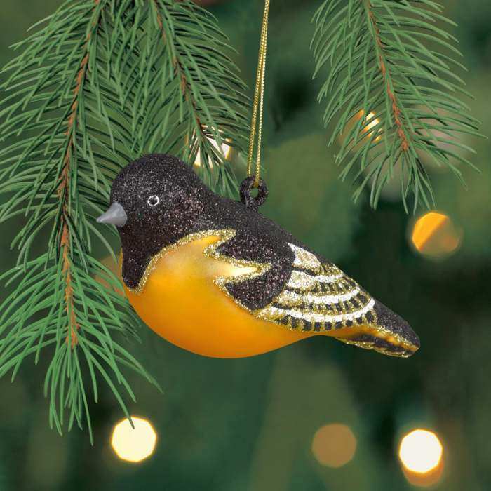 Blown Glass Bird Ornament Baltimore Oriole