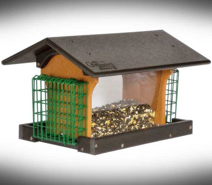Amish Recycled Poly Deluxe Hopper Feeder w/Suet