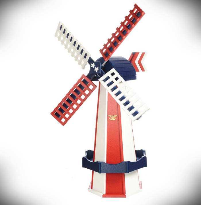Amish Made Poly Windmill Patriotic Red/White/Blue