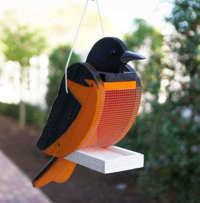 Amish Handcrafted Shaped Bird Feeder Oriole