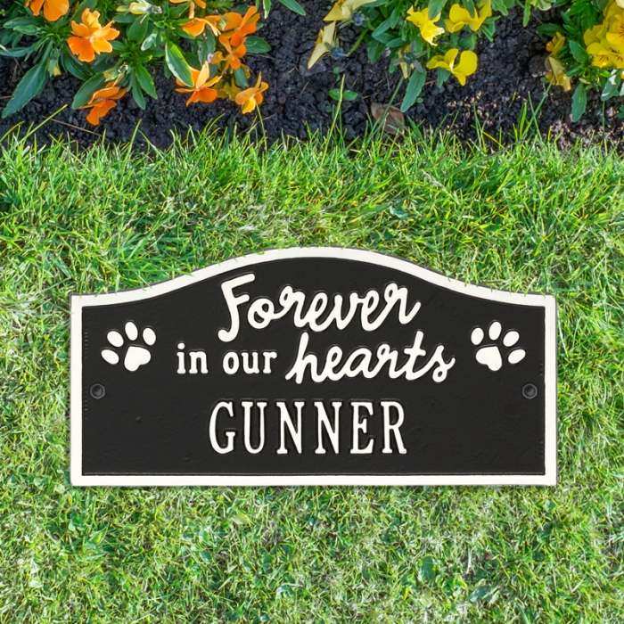 Forever in Our Hearts Personalized Pet Memorial Wall or Ground Plaque, Pet  Memorial Plaque Markers at Songbird Garden