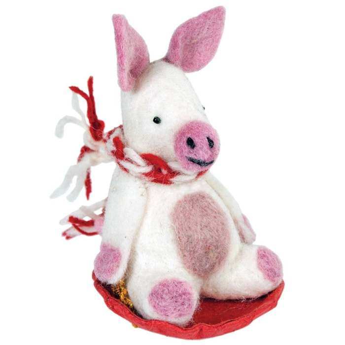Wild Woolies Ornament Sledding Piggles