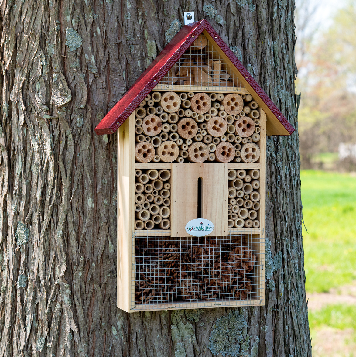 Deluxe Extra Wide Insect Hotel Red Roof