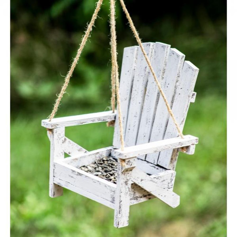 Adirondack Chair Bird Feeder White