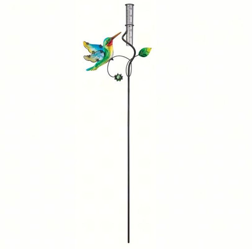 Capri Rain Gauge Garden Stake Purple Butterfly