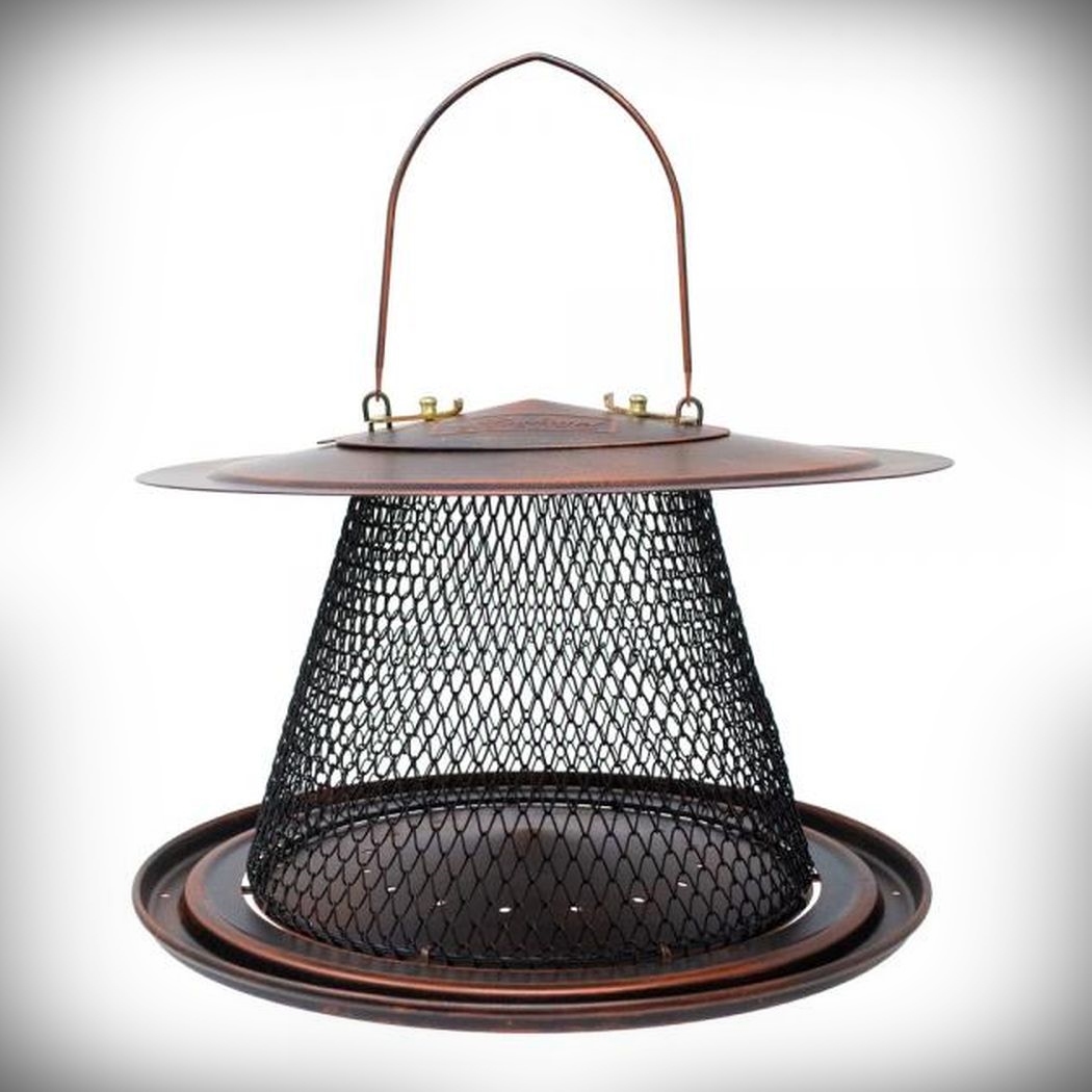 Songbird Collapsible Mesh Feeder with Tray Copper