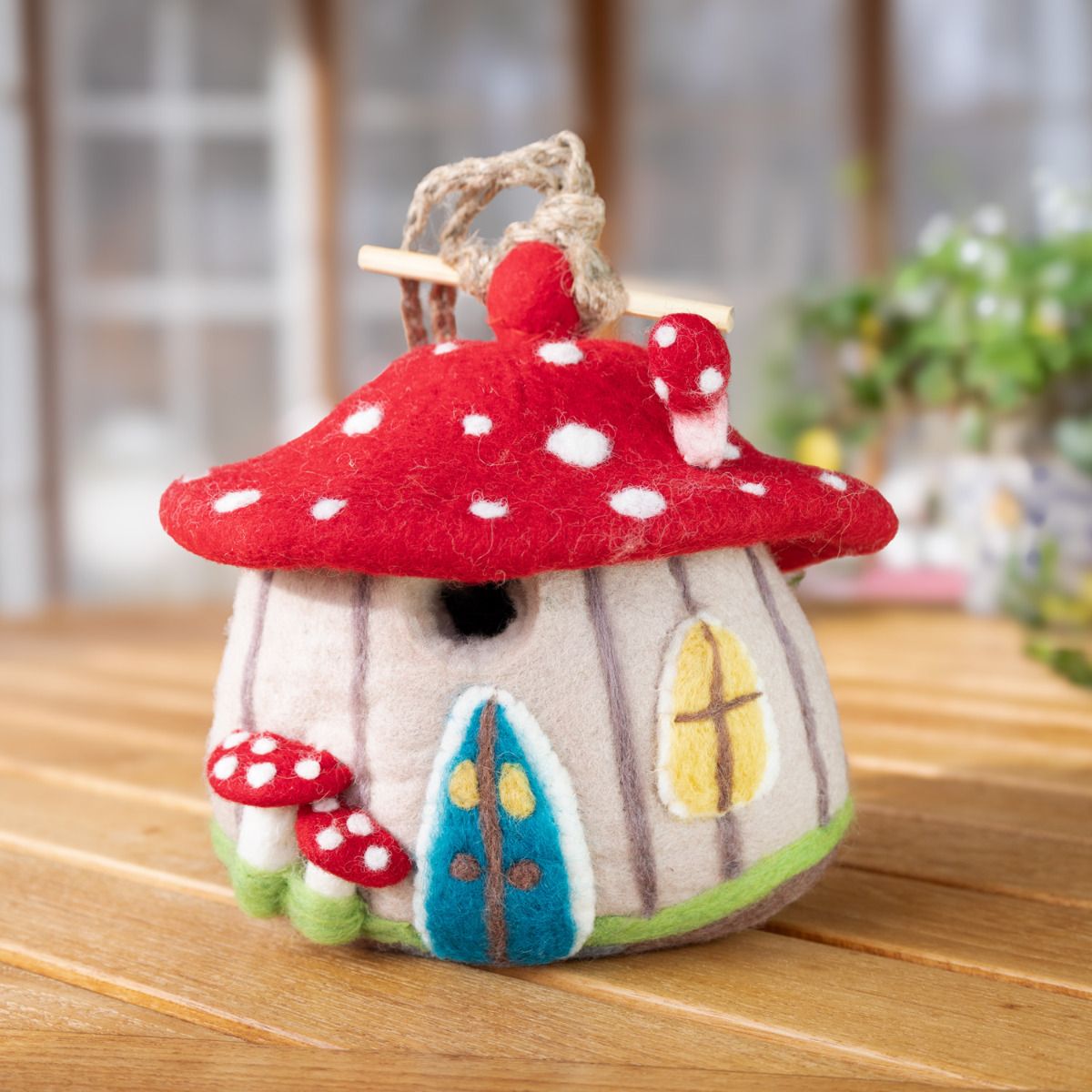 Wild Woolies Felt Bird House Forest Mushroom