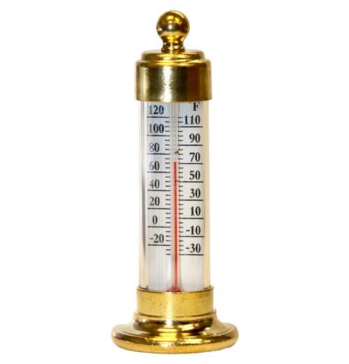 Vermont Desk Thermometer Living Finish Brass, Solid Brass Desk