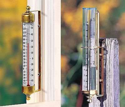The Original Vermont Indoor/Outdoor Thermometer Brass, Solid Brass