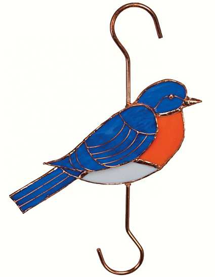 Stained Glass Garden Hook Bluebird